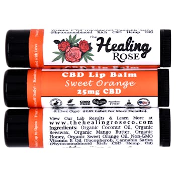 CBD Lip Balm | Sweet Orange | 25mg CBD | The Healing Rose